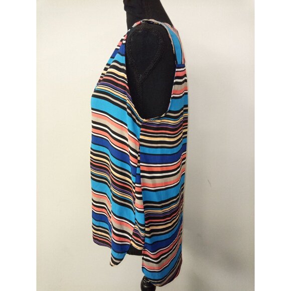 Dana Buchman Blue Pink Striped Tank Top Size Small - Picture 2 of 8